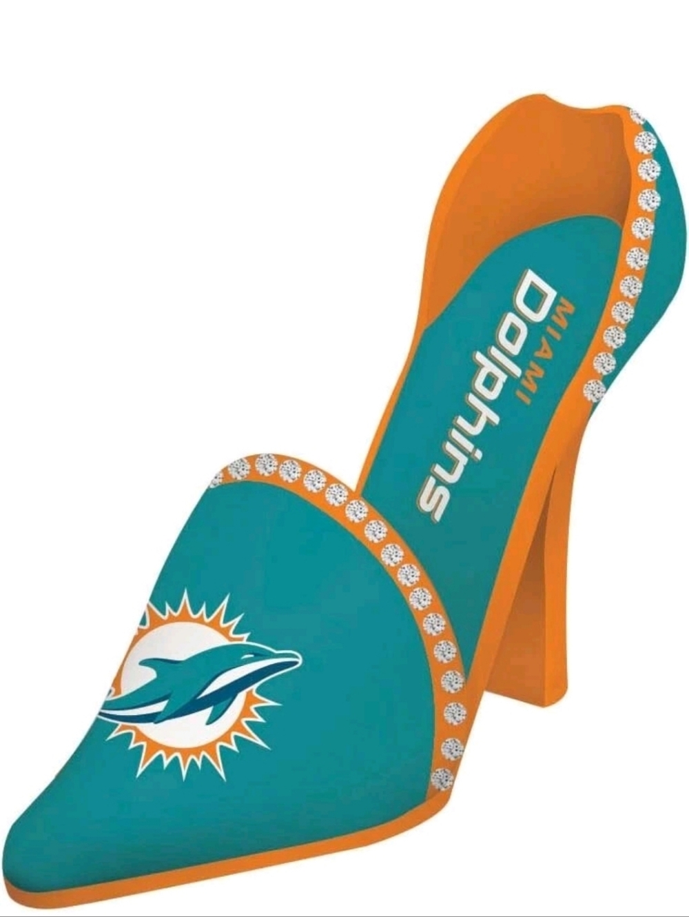 Miami Dolphins Teal & Orange Heel Wine Holder